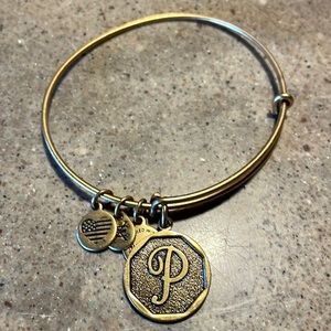 Initial P Charm Bangle